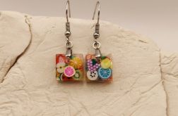 Kolczyki Fruit Cube – kolorowe kosteczki z owocami