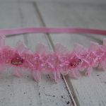 Opaska niemowlęca - Diadem w delikatnym różu - 