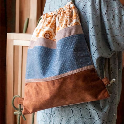 Plecak torba 2w1 patchwork w kwiaty