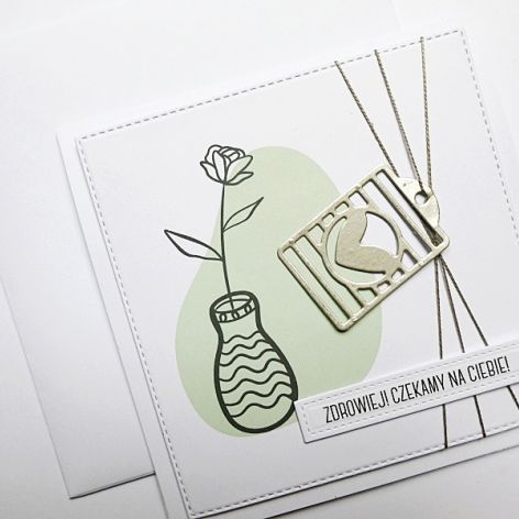 Kartka zdrowiej czekamy na Ciebie handmade