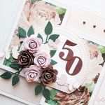Kartka URODZINOWA z brązowymi różami - Kartka z okazji urodzin z różyczkami