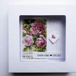 Romantyczna kartka ślubna z różami handmade - Gustowna kartka ślubna w pudełku