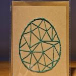 Kartka Wielkanocna - ręcznie haftowana - Pisanka zielona - Pisanka zielona