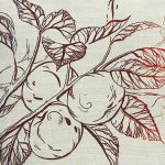 Poszewka na poduszkę - jesienne jabłonie - Wzór ręcznie drukowany
