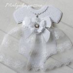 Komplecik na chrzest w bieli - 