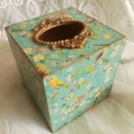 Chustecznik z ptaszkami - Drewniane pudełko na chusteczki