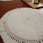 Podkładka na stół ,średnica 24cm, boho,okrągła podkładka. - 