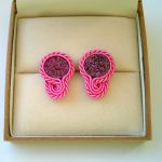 Druzy agatowe różowe - mini kolczyki sutasz - Mini wkrętki