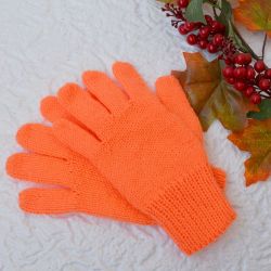 pomarańczowe rękawiczki pięciopalczaste