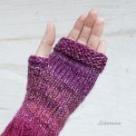 Śliwkowe mitenki z wełną - 