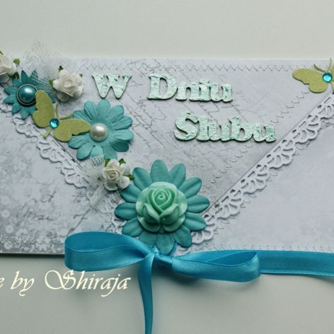 Kopertówka z okazji ślubu-  'turkusowe niebo'