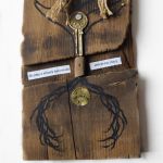 Drzewo siły /3/ obraz abstrakcja na starej desce technika mieszana - 