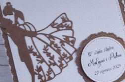Kartka w bieli i kraftowym brązie 2, personalizacja
