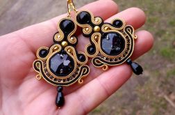 Kolczyki sutasz w kolorze Czarno-złotym