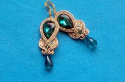 Kolczyki sutasz "Szmaragdy" w złocie