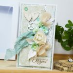 Romantyczna kartka ślubna - miętowa - miętowa