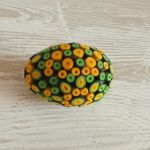 Jajko  zielono - żółte - Handmade ozdoba wielkanocna