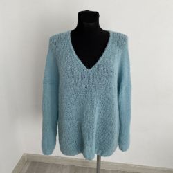 Lekki sweter oversize (alpaka z jedwabiem)
