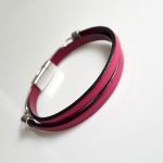 fuchsia leather - never give up - 