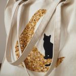 Ręcznie malowana torba z kotem na księżycu - 2 torba z kotem