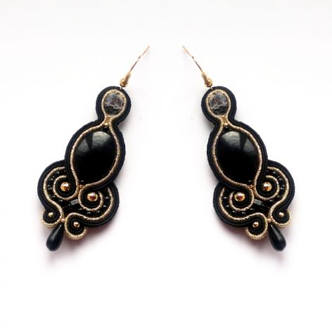 Kolczyki Czarno-złote