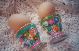 Malowane kieliszki do jajek 2 szt. SPRING