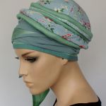 letni turban PASTELOWY - turban, szarfa wiązana z boku głowy
