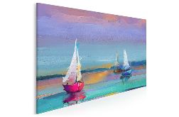 Obraz na płótnie - KOLOROWY ŻAGLÓWKI MAZURY JEZIORO - 120x80 cm (89501)