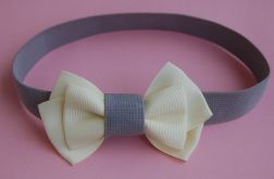 Opaska niemowlęca - Złamana biel z szarym