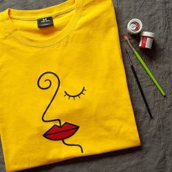 Koszulka ręcznie malowana unikat żółta unisex