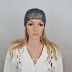 Czapka grafitowa dla p. Edyty - Czapka szydełkowa