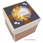 Box ślubny z tortem w kolorach art déco - Pudełko z miejscem na prezent ślubny