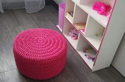 Pufa ze sznurka 40cmx20cm fuksja