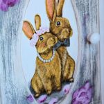 Szafka na klucze - Zakochane króliczki - Udekorowana metodą decoupage piękną parą króliczków - para ślubna