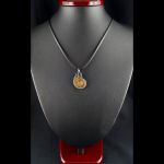 Miedziany wisior ze skamieliną Ammonitu brąz - miedziany wisior wire wrapped