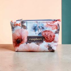 Etui na klucze z jasnego weluru w pastelowe kwiaty – handmade I
