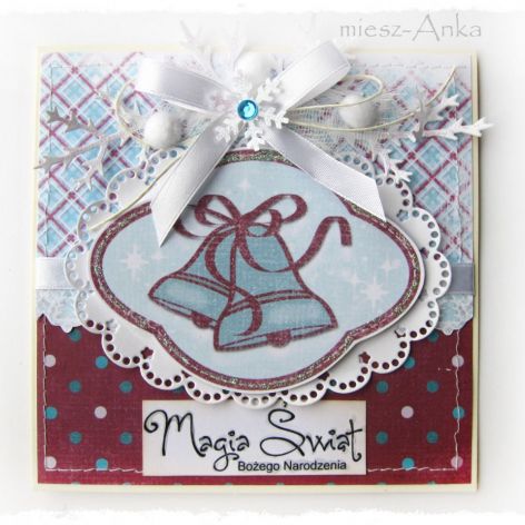 Kartka świąteczna z dzwonkami