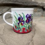 Porcelanowy kubek ręcznie malowany Irysy - 