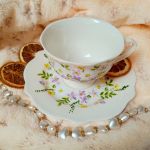 Stokrotki i niezapominajki ręcznie malowany komplet - ręcznie malowane