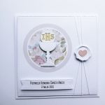 Delikatna kartka na Komunię minimalistyczna  - Skromna kartka komunijna z imieniem