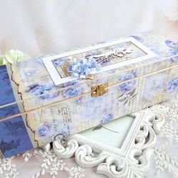 Ślubna skrzynka do wina i kartka 1043