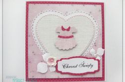 Kartka z sukienką na Chrzest dla dziewczynki