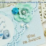 Kopertówka z okazji narodzin - blue teddy - 