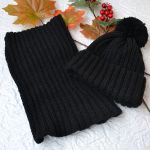 czarny komplet czapka i komin  rezerwacja  - czapka