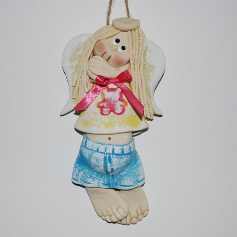 Siostra Agnieszki - aniołek z masy solnej, prezent, dekoracja