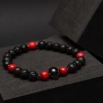 Męska bransoletka RED SKULL - 