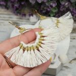 Duże, lekkie kolczyki w stylu boho - duże kremowe kolczyki boho