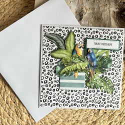 259,kartka na ślub - papużki nierozłączki