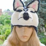 Czapka uszatka husky 6 który ma brwi - na głowę