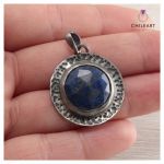 Lapis lazuli w srebrze - wisiorek 1623a  - lapis lazuli wisiorek